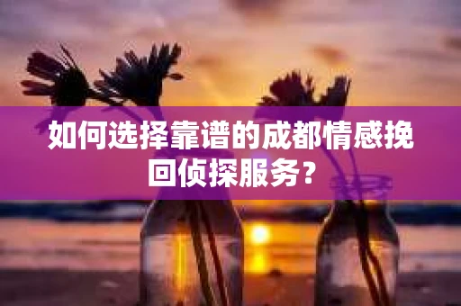 如何选择靠谱的成都情感挽回侦探服务？