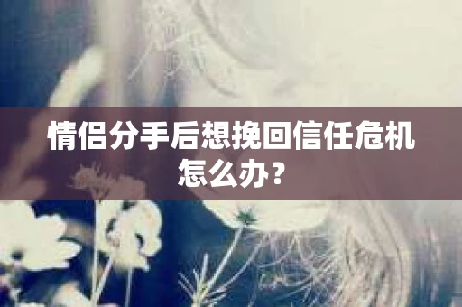 情侣分手后想挽回信任危机怎么办？