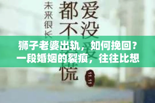 狮子老婆出轨，如何挽回？一段婚姻的裂痕，往往比想象中更难以修复。但面对这样的困境，我们仍可以尝试寻找解决问题的方法。以下，我将结合实际情况，分享一些关于如何挽回狮子老婆出轨的心得。