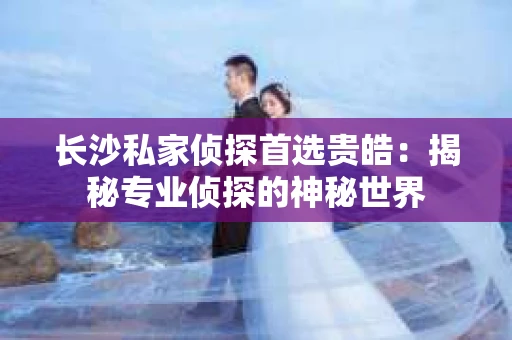 长沙私家侦探首选贵皓：揭秘专业侦探的神秘世界