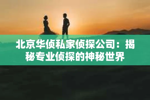 北京华侦私家侦探公司：揭秘专业侦探的神秘世界