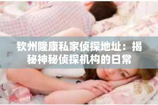 钦州隆康私家侦探地址：揭秘神秘侦探机构的日常