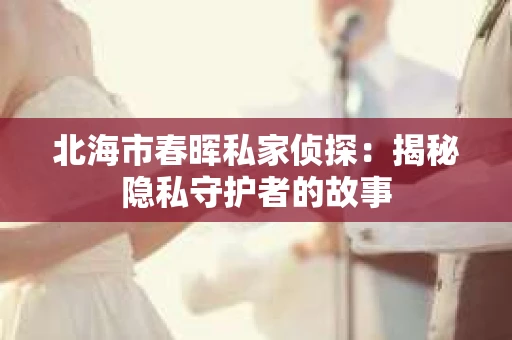 北海市春晖私家侦探：揭秘隐私守护者的故事