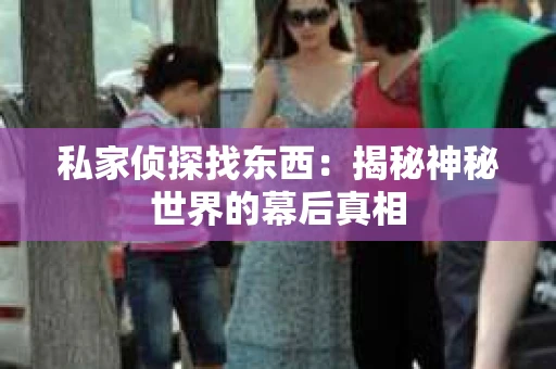 私家侦探找东西：揭秘神秘世界的幕后真相